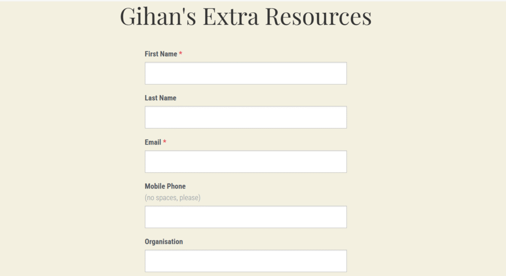 Gihan's Extra Resources