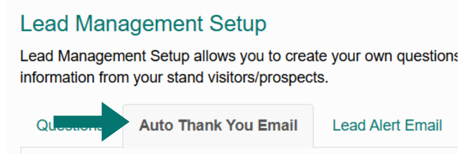 Auto Thank You Email Tab